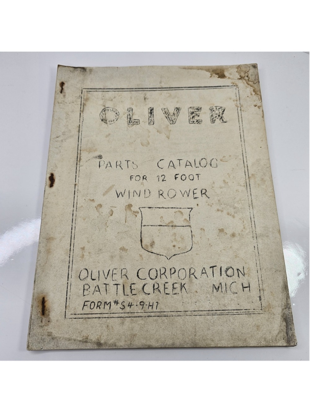 Vintage Oliver 12 Foot Windrower Parts Catalog Manual Form S4-9H1 Farm Equipment